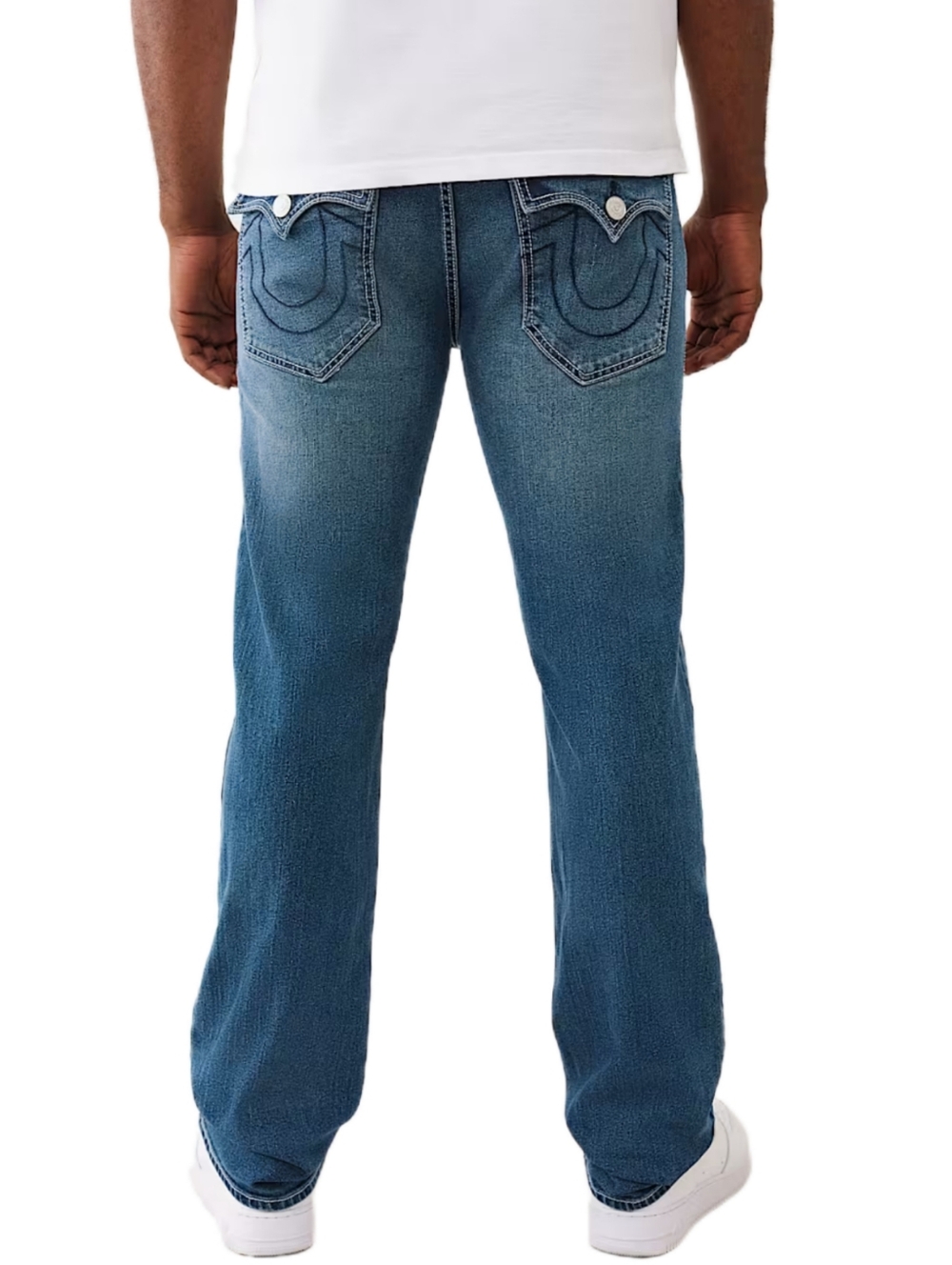 True Religion Ricky Relaxed Straight SN Flap Jeans Men's 30x34 Medium Wash Denim